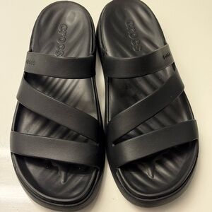 CROCS Black Strappy Sandals